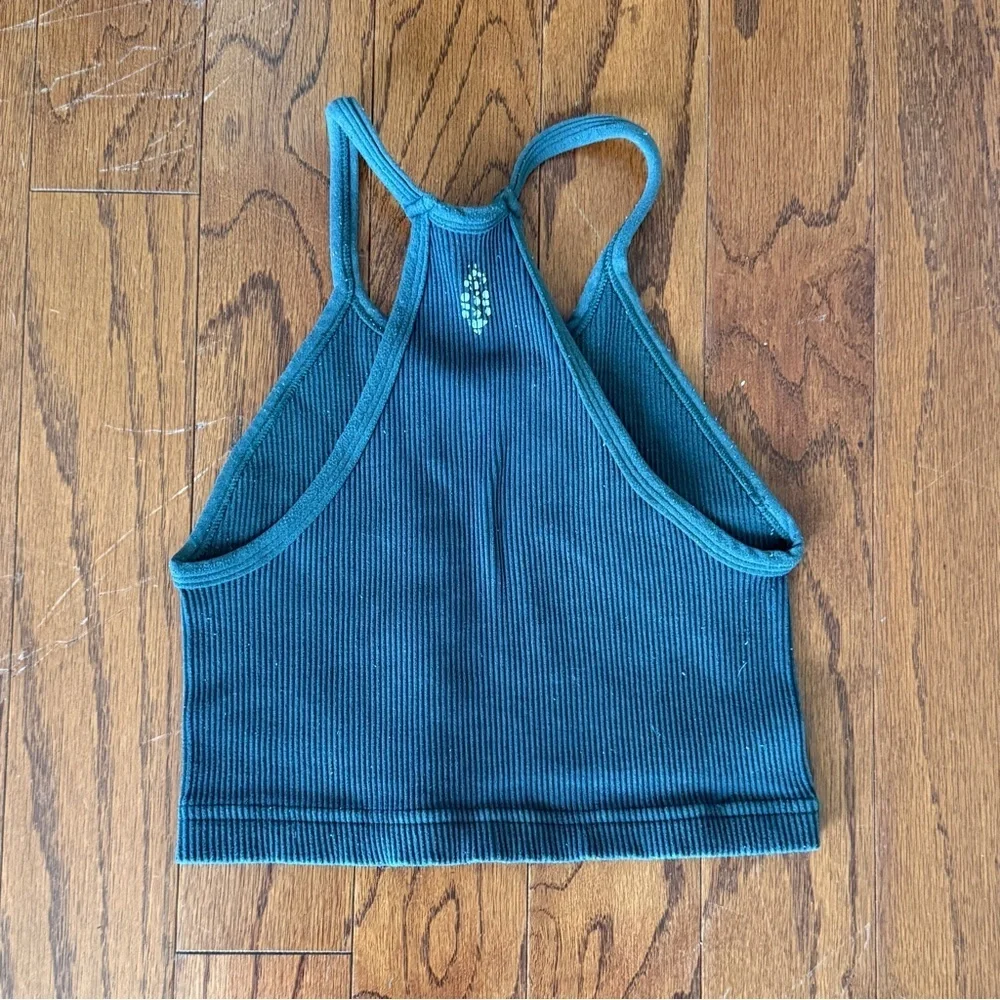 Free People Ribbed Happiness Runs High Neck Crop Tank Top XS/S